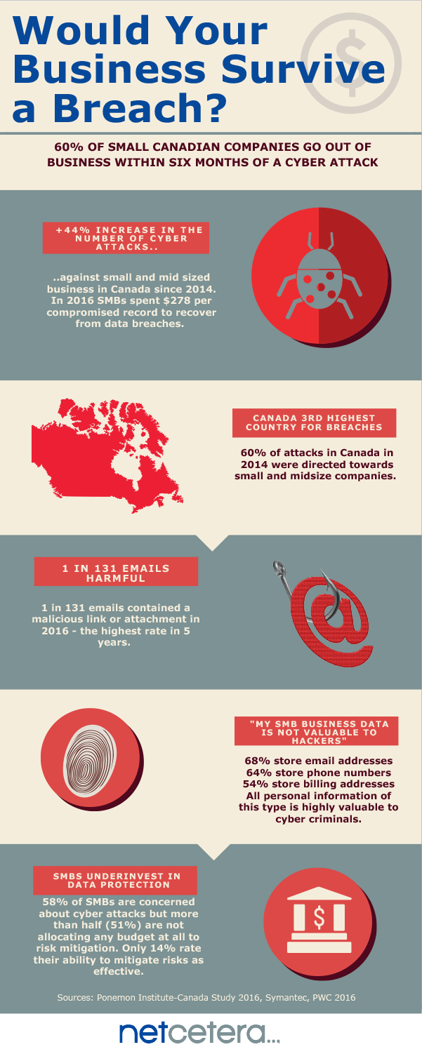 Cyber Attack Infographic based on Canadian Businesses